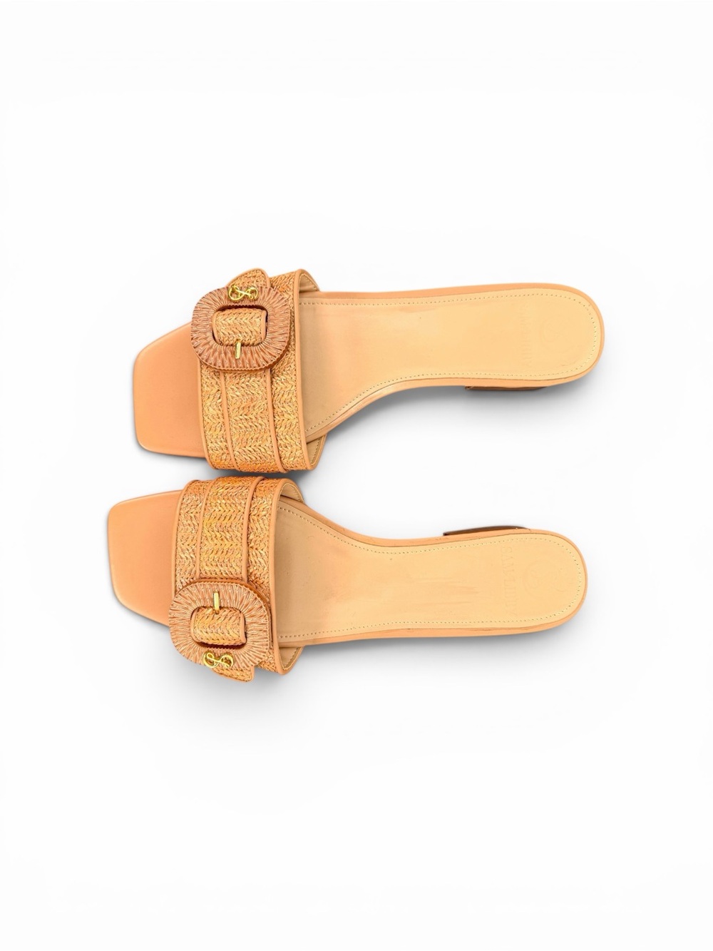 Sam & Libby Kandie Woven Buckle Slide Sandals - Beige